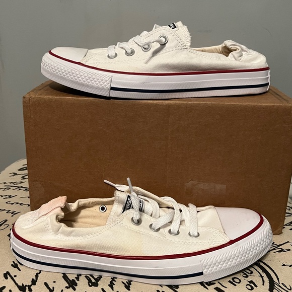 Stretchy white converse Clearance